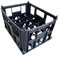 Tall Plastic Milk Crate - to suit Beer or Milk Bottles 20 Bottle Capacity Black