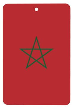 Lot de 6 désodorisants rectangulaires pour voiture, armoire, armoire à chaussures, motif drapeau du Maroc
