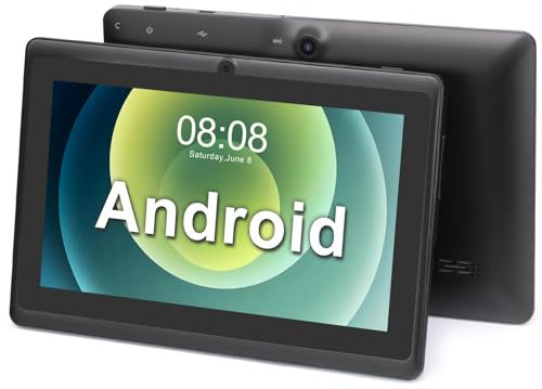 TopLuck Tablet 7 Zoll, Android Tablet, Dual Kameras, Wi-Fi, Bluetooth, Schwarz
