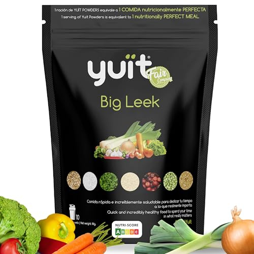 YUÏT - Substitut de repas - Shake protéiné - 35g de protéines en poudre + Probiotiques - Aliment 100% naturel - Shake diététique rassasiant - Supplément vitamines, minéraux - 1kg Légumes (Big Leek)