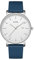 BUREI Montre-bracelet pour homme - Mode minimaliste - Analogique - En silicone - Étanche - Pour homme, Bleu et argent, Minimaliste