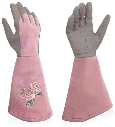 QWBDNMQP Gardening Gloves,Work Gloves,Gardening Resistant Proof Planting Gauntlet Garden Working Rose Pruning For Rose Pruning Thorny Bushes Cacti - Purple L(Pink,M)