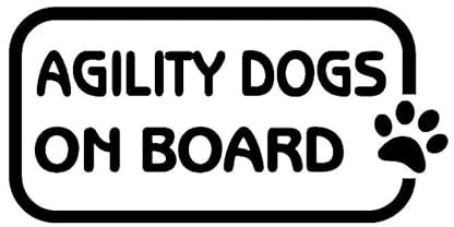 JIFENLI Autoaufkleber 14,2 cm * 7 CM AGILITY HUNDE AN BORD Auto Aufkleber Aufkleber Pfotenabdruck Schwarz/Silber