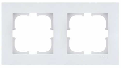 EXEN - Serie KARELL Rahmen 2-fach für Lichtschalter und Steckdose - Panel für Wandlichtschalter und Steckdosen - Weiß - 154mm - K102/01E