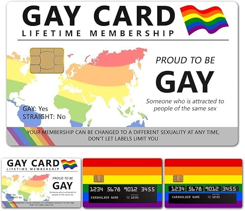 Medrialife Kartenaufkleber im LGBT Design – Credit Card Sticker & Skin für Kreditkarten und EC-Karten – Bunte Gay Motive, selbstklebend & wiederverwendbar