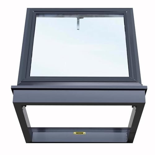 Ventana de techo para techos inclinados y planos, instalación manual de cubierta de ventilación de vidrio templado de doble capa, ideal para áticos, habitaciones y sótanos (45 x 45 cm)