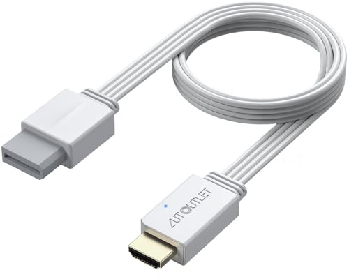 AUTOUTLET Wii HDMI Adapter, ECHT Plug and Play, 1080P/720P Wii auf HDMI Konverter unterstützt Alle Wii Display Modi, WII HDMI Kabel mit 120cm Integrierte WII- und HDMI-Kabel-Design (Weiß)