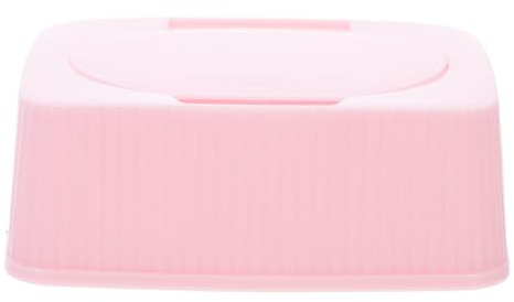 Feuchttücherhalter aus Pp, Kompakt, Rechteckig, Rosa, 1 Stück | Babytücher und Kosmetiktücher, Staubdicht mit Klappdeckel, für Kinderzimmer und Reisen