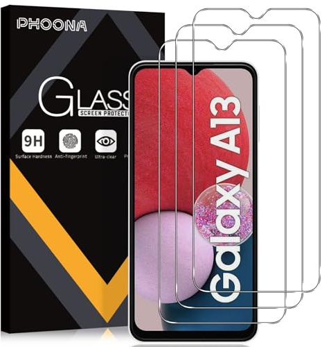 Phoona Verre Trempé [3 Pièces] Pour Samsung Galaxy A13 5G/4G, Dureté 9H Film Protection écran, Ultra Résistant Vitre Protecteur, Clarté HD, sans Bulles, Anti-Rayures