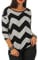 ONLY Women's Elcos 4/5 Aop Jrs Noos Long Sleeve Top, Multicoloured (Light Grey Melange Aop:w. Black Zigzag), L