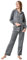 RAIKOU Survêtement Velours Femme Habit de Detente Ensemble Confortable Sweat-Shirt à Fermeture à Glissière à Manches Longues Yoga Joggers Jolis Strass sur Détails la Poche(Gris Mélangé,44-46)