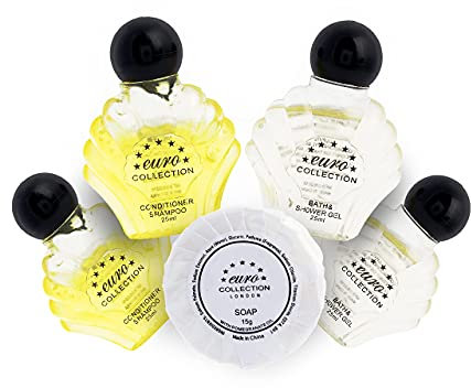 Conditioning Shampoo Clean Dandruff Shampoo Shower Gel Body Wash for Normal Dry Sensitive Skin Travel Soaps Small Bath Soap Euro 25 mil Shell Bottles 15gm Soap for Hotels B&B Pack of 90 (30 Each)