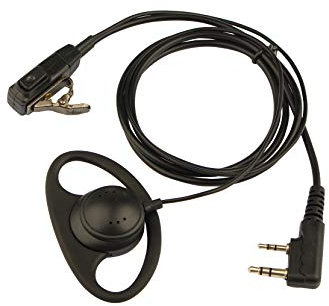 Jopto D Shape Ear Hook Headset D shape Earpiece Police Security Radio Headset PTT Mic Microphone Compatible with 2 PIN Kenwood HYT Puxing Wouxun Baofeng Lt-2288 Lt-3107 Lt-3260 Etc 2 Way Radio