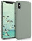 kwmobile Case Compatible with Apple iPhone XS Max Case - TPU Silicone Phone Cover with Soft Finish - Gray Green