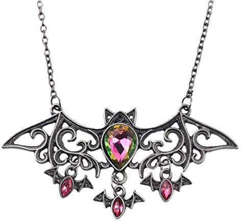 Holibanna Vintage Fledermaus Halskette Halloween Schmuck 17.7 Zoll Gothic Choker Anhänger Damen Schlüsselbein Kette Accessoire
