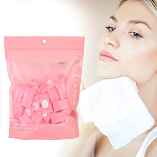 100 Serviettes Compressées Jetables en Tissu Non Tissé, Serviettes de Visage Portables pour Nettoyage Rapide, Idéales Activités Outdoor Sport et Soins Beauté en Voyage
