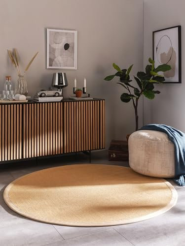 benuta Nest Sisal Naturfaser Teppich Sana - Beige Rund 150 cm - Robuster Teppich für Esszimmer & Wohnzimmer - 100% Sisal Naturfaser - Zeitloses Design