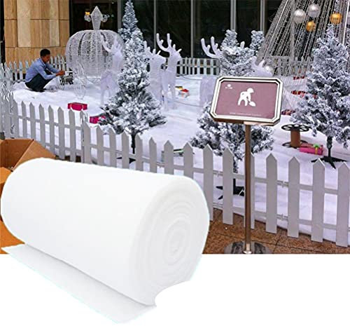 Hiraith Kunstschnee Watte Matte Schneematte Schneedecken Rolle Set Künstliche Dekorschnee Weihnachten Dorf Dekorationen (2.4 x 0.8 M)