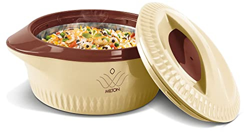 Milton Royal 1500 Insulated Inner Stainless Steel Casserole, 1.27 Litres, Brown | BPA Free | Food Grade | Easy to Carry | Easy to Store | Ideal For Chapatti | Roti | Curd Maker