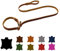 Hundeleine Fettleder Agility/Retrieverleine mit Zugstopp/Moxonleine für kleine Hunde/große Hunde (2,20m X 15mm, Cognac)