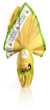 Ferrero Rocher Pasqua d'Oro Latte Uovo di Pasqua Osterei aus Milchschokolade und Haselnuss mit 4 Knusprigen Spezialitäten Drin 340g