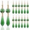 20 Stück grüne Kristalle Prismen Glasspitze Perlen Ersatz Kronleuchter Eiszapfen Tropfen Anhänger Achteck Kristall Perlen Gold Pins Verbinder für Lampe Dekoration Weihnachten Ornament