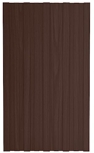 vidaXL 12x Panneaux de Toiture Tôles Profilées Panneaux de Toit d'Abris Garage Hangar Ecurie Extérieur Acier Galvanisé Marron 80x45 cm