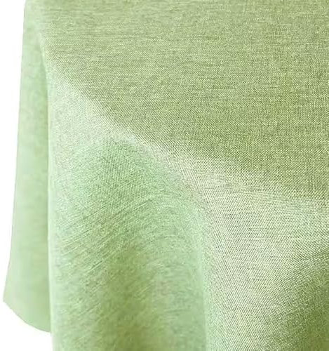 Tischdecke | Hellgrün - Rund - 160cm | Gartentischdecke | Outdoor-Decke | Lotus-Effekt | Leinen-Optik | Schmutzabweisend