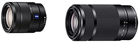 Sony SEL-1670Z Zeiss Standard-Zoom-Objektiv (16-70 mm, F4) schwarz & SEL-55210 Tele-Zoom-Objektiv (55-210 mm, F4.5–6.3, OSS, APS-C, geeignet für A6000, A5100, A5000 und Nex Serien, E-Mount) schwarz
