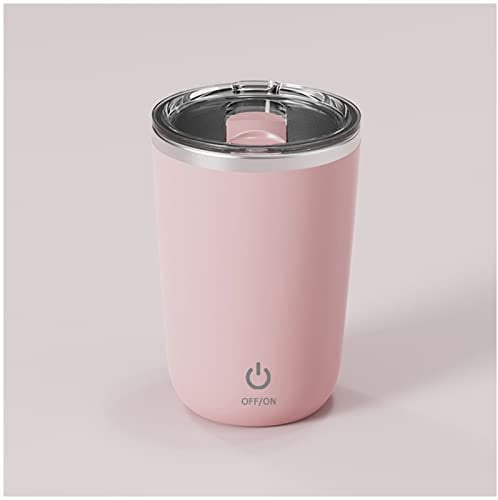 FOXNSK Self Stirring Mug, Electric Mixing Cup Magnetic Rechargeable Auto Mug Coffee Rotating Home Office Travel Suitable for Coffee/Milk/Cocoa (C-Pink)