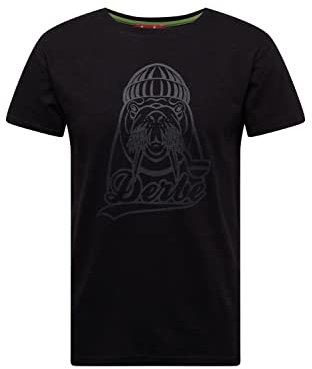 derbe Herren T-Shirt Kurzarm Rundhalsshirt Jerseyshirt Bio-Baumwolle Walross, Farbe:Schwarz, Artikel:-090 Black, Größe:M
