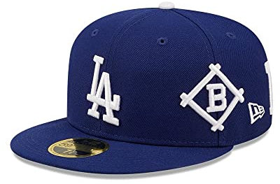 New Era Los Angeles Dodgers All Over Logo MLB 59Fifty Low Profile Cap Geschlossen, Marineblau, 7 1/4
