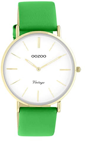 Oozoo Damen Armbanduhr Vintage Series C20308 Analog Leder grün UOC20308 Analoguhr