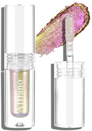 DE'LANCI Ombretto liquido glitterato rosa oro, ombretto glitterato a lunga durata, non cadono, ombretto liquido ultra sfumabile brillante, ombretto liquido glitterato per pelli mature #09
