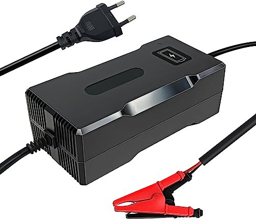 YZPOWER Chargeur De Batterie 14.6V 10A pour Batteries Au Lithium 12V LiFePO4, Chargeur Intelligent 12V 4S à Courant Et Tension Constants, Chargeur De Batteries Rechargeables 12V LiFePO4