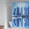 Banemi Rideau Douche Tissu, Rideau Douche Femme Bleu Clair Immeubles de Grande Hauteur Rideau de Douche Dames 150X180cm