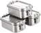 Misichao Stainless Steel Food Containers with Airtight Lids, Small 400ml Set of 3 Reusable Metal Food Storage Box for Meal Prep, Lunch Box, Snacks & Leftovers | Leakproof BPA-Free