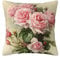 NBFKDO Dekorativer Kissenbezug im Vintage-Stil, Shabby-Chic-Stil, rosa Rose, Blumenmuster, weich, quadratisch, Kissen für Wohnzimmer, Sofa, Schlafzimmer, Bauernhaus, Heimdekoration, 40,6 x 40,6 cm