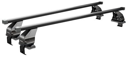 Barre portatutto Omega in acciaio compatibile con VOLKSWAGEN Golf V (1K) Plus 5 porte anno dal 2003 al 2008 con tetto liscio