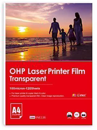 Inkuway OHP Folien A4 120 Blatt Overheadfolien Transparent Laserdrucker Overhead Project Film