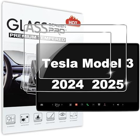 Lemxiee Schutzfolie für Tesla Model 3(2024 2025) Panzerglas [1+1 Stück] Mittlere Navigation Touchscreen Displayschutzfolie + Rücksitz-Touchscreen Schutzfolie für Tesla Model 3 highland (2024 2025)