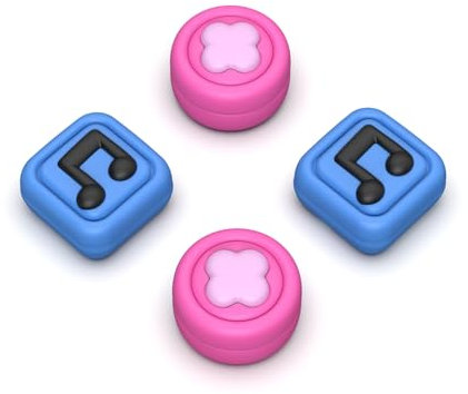 PlayVital Thumbstick Caps für Nintendo Switch, Joystick Kappen Analog Stick Zubehör für Nintendo Switch Lite/OLED/pro Controller-Wunderbarer Rhythmus