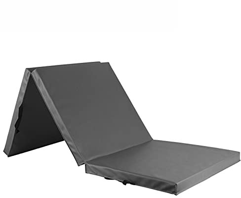 Trainingsmatte, PU-Leder, weiche Gymnastikmatte, dreifach faltbare Trainingsmatte, geeignet für Taumeln, Fitness, Yoga, 180 x 60 cm