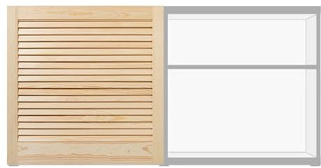 ben+camilla.com Lamellentür 63,5 x 59,4 cm Schrankfront passend zu IKEA BESTA Kleiderschrank Kiefer Massivholz