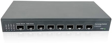 Elfcam® - 10 Gb Switch in fibra ottica compatibile con Freebox Ultra, con 8 porte 10G SFP+ Plug & Play Non Gestito (8 porte 10Gb SFP+)