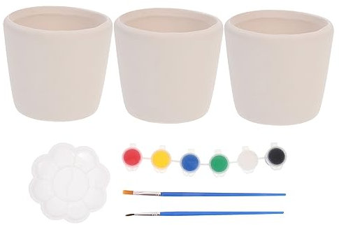 HOODANCOS Boys and Girls DIY Painting Vase Paint Pots Blank Flowerpot Childrens Painting Kit for Arts Crafts