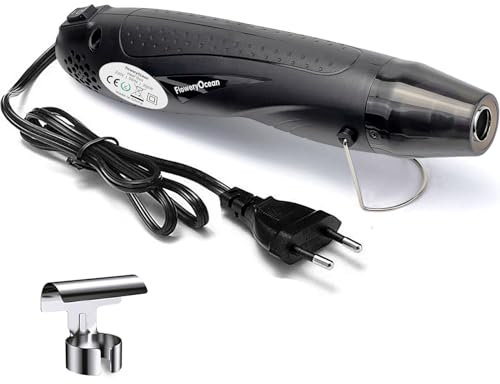 FloweryOcean 350W Mini Heißluftpistole,2 Temperatureinstellungen 392°F/662°F Heißluftfön,für Handwerk Prägen,Schrumpfschläuche,Epoxidharz,Erhitzte Schrumpfung,Tinte Trocknen,CE-Zulassung