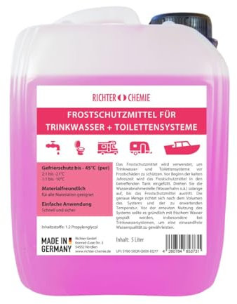 Richter Chemie Frostschutzmittel für Trinkwasser- und Toilettensysteme im 5L-Kanister – Frostsicher bis -45°