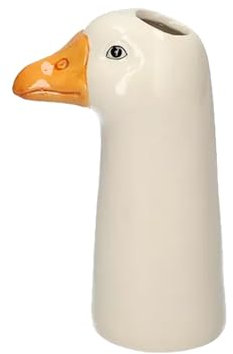 Kleine Deko Vase Gans Weiss H:10 cm aus Keramik - Vasen, Tiervase, Dekoration, Keramikvase, moderner Deko Stil