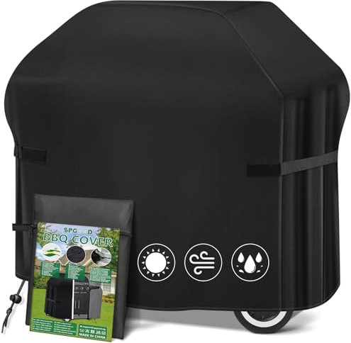 SPGOOD Funda Barbacoa Exterior Impermeable, Tela Oxford 420D, Cubierta para Barbacoa de Gas Funda Protectora Resistente al desgarro,Universal 132x66x110 cm